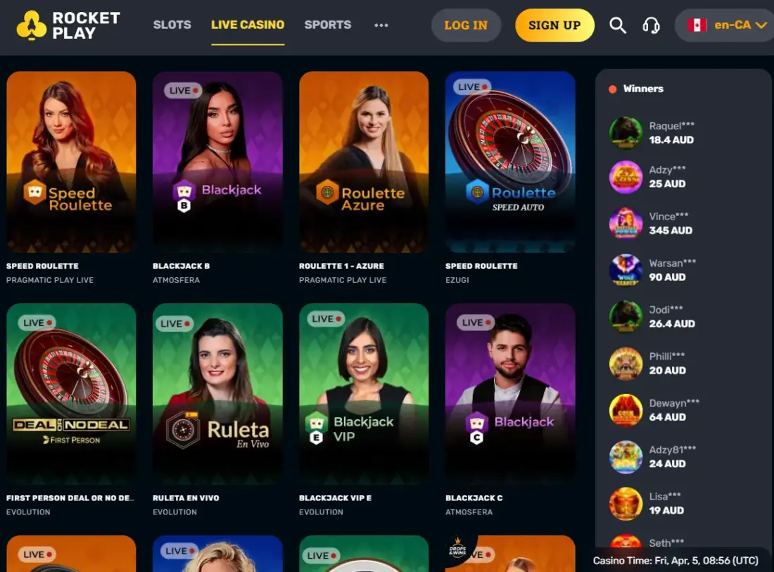Roulette RocketPlay Casino Games
