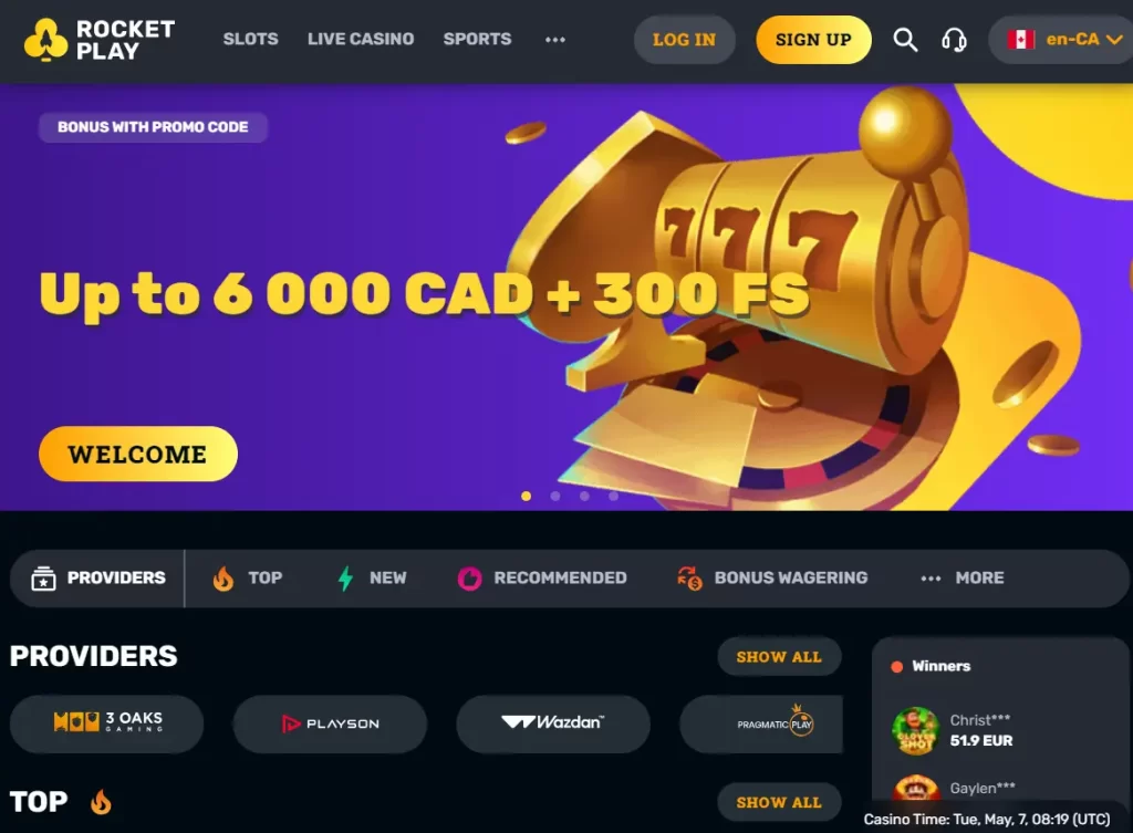 Bonus with RocketPlay Casino Promo Code