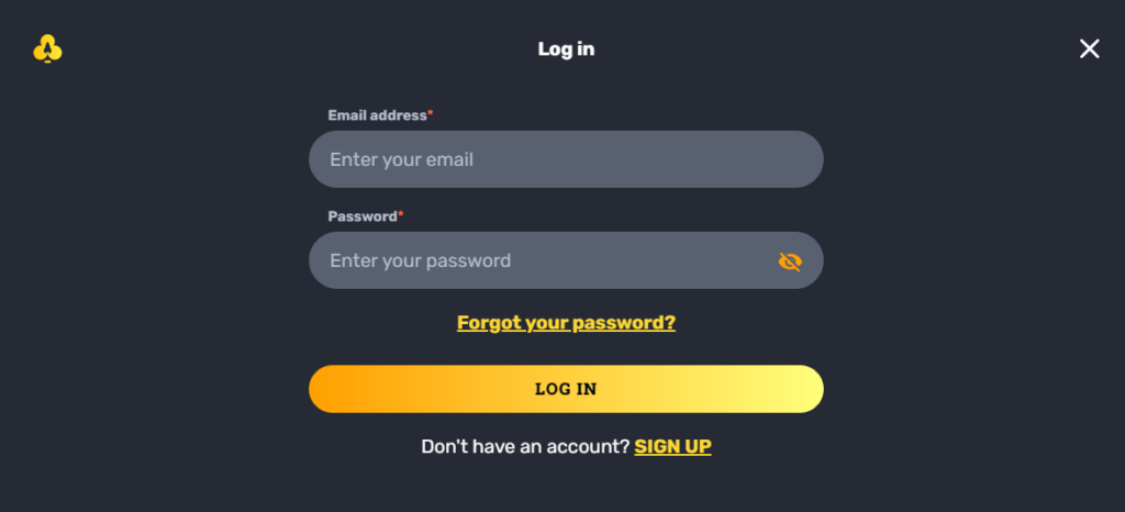 RocketPlay Login Form