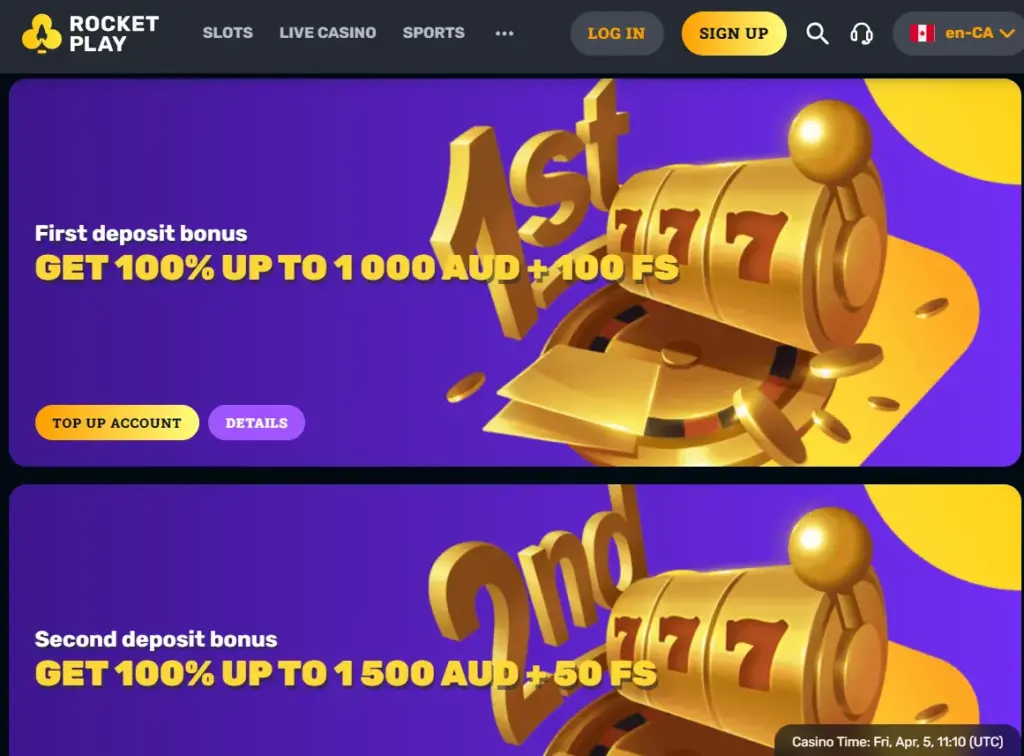 Deposit Rocket Play Casino Bonus
