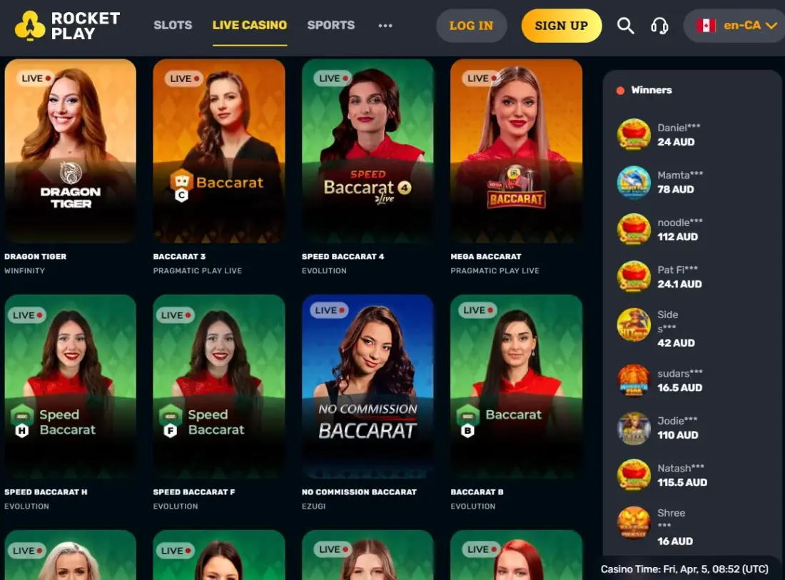 Baccarat RocketPlay Games