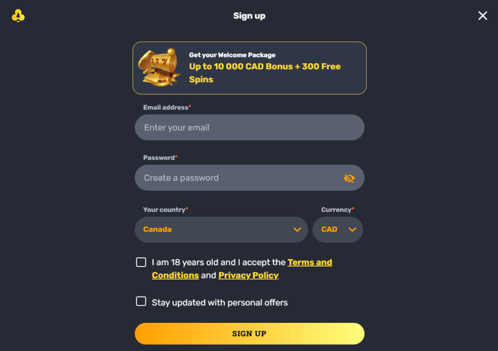 Sign Up for New Users