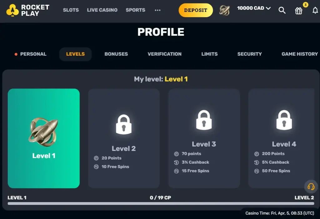 VIP at Rocket Play Casino